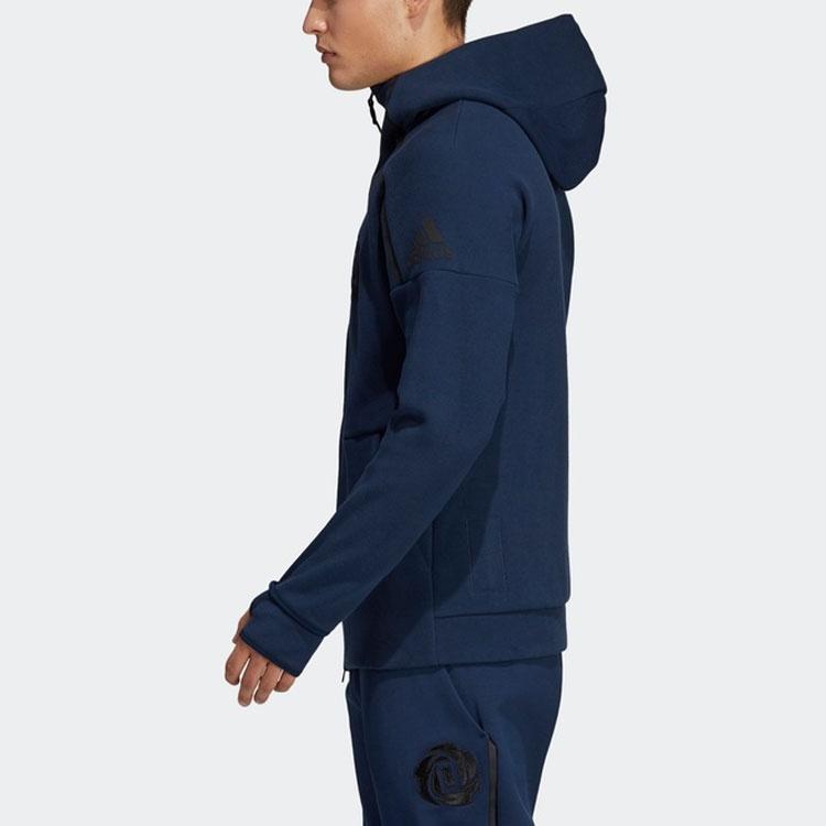 adidas Basketball Sports Hooded Jacket Navy Blue Men's DY3235