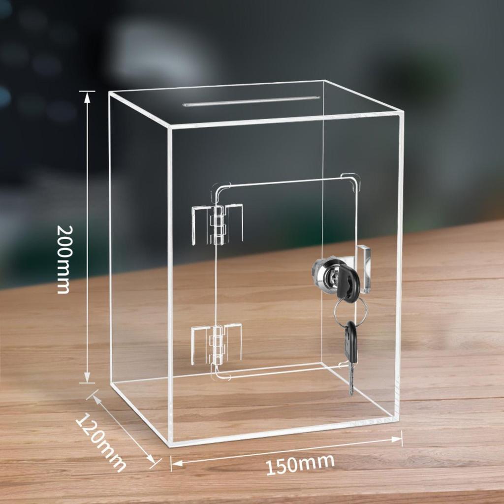 Акриловая коробка для сбережений денег, запирающаяся прозрачная банка для сбережений