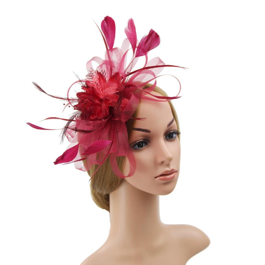 Large Wedding Feather Hair Fascinator On Headband Ladies Day Royal Ascot Races Aliceband Net