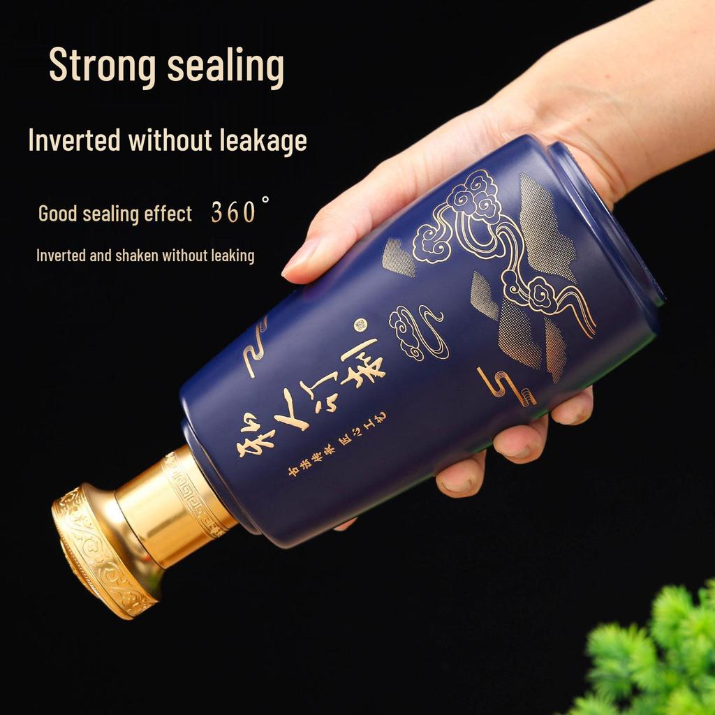 500ml High-End Sprayed Glass Wine Bottles with Customizable Logo and Gift Box Packaging - Baijiu Empty Bottles