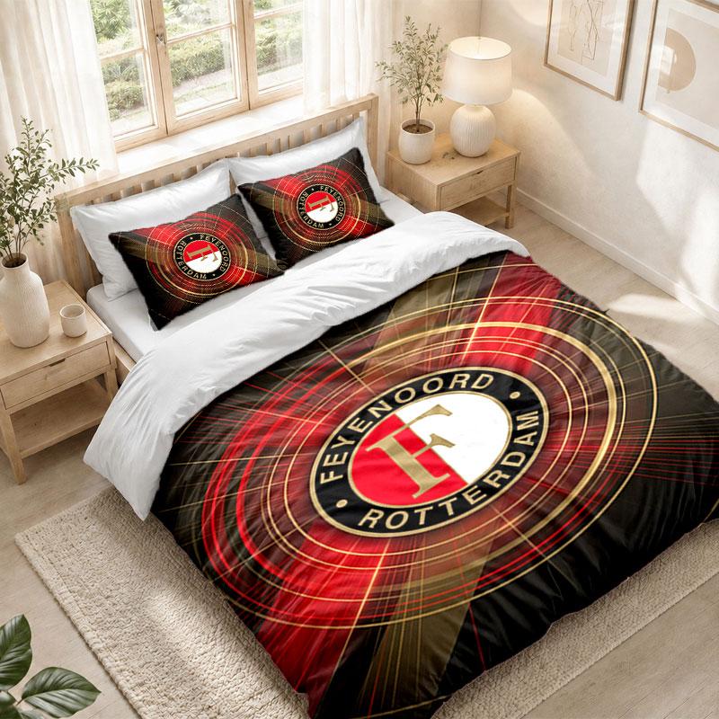 Bedding Set 1 Duvet Cover 2 Pillowcases Feyenoord Print Bedroom Home Decoration