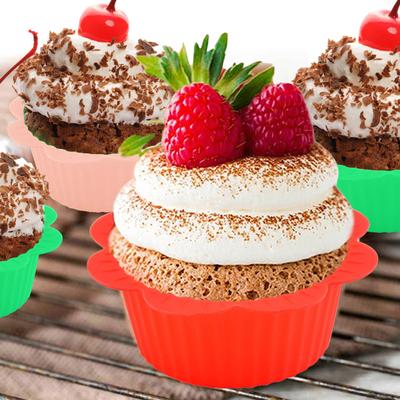 10 шт. формочек для кексов, пищевая креативная форма, антипригарные, гибкие, маслостойкие, декоративные, силиконовые, жиростойкие, формы для выпечки, формочки для кексов, кухонные принадлежности