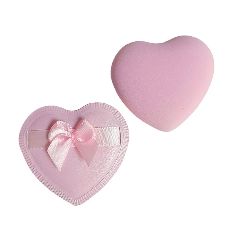 2/5 шт. пуховок для макияжа в форме сердца с бантом, которые можно использовать как в сухом, так и во влажном виде. Пуховка для пудры Cotton Candy Air Cushion