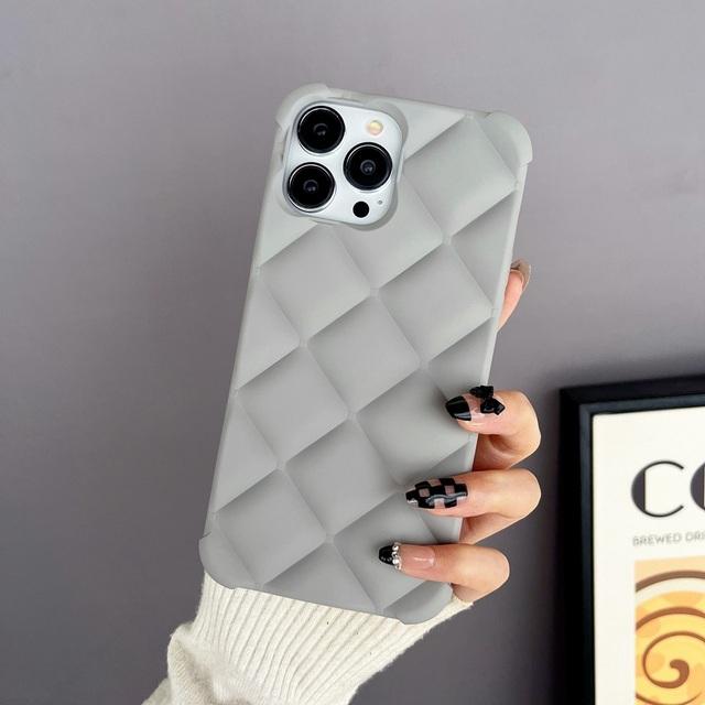 Матовый чехол для телефона с 3d ромбом для Iphone 14 12 11 13 Pro Max Mini Xr X Xs 7 8 Plus Se, мягкий силиконовый чехол