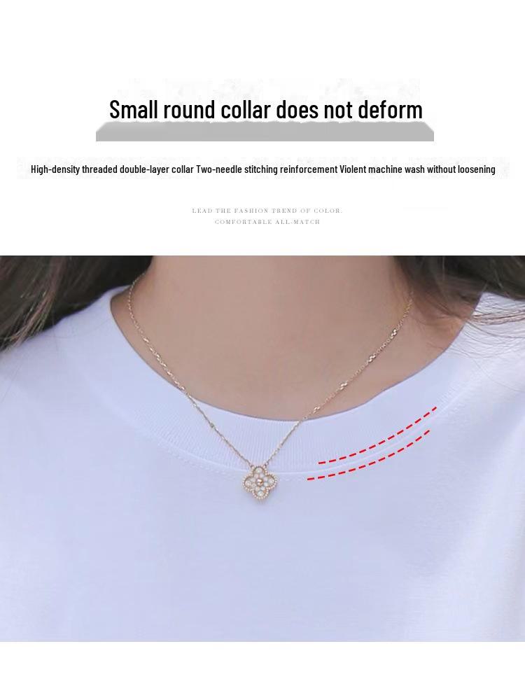 Женская футболка из чистого хлопка с круглым вырезом и длинными рукавами: Свободный многослойный топ на осень/зиму