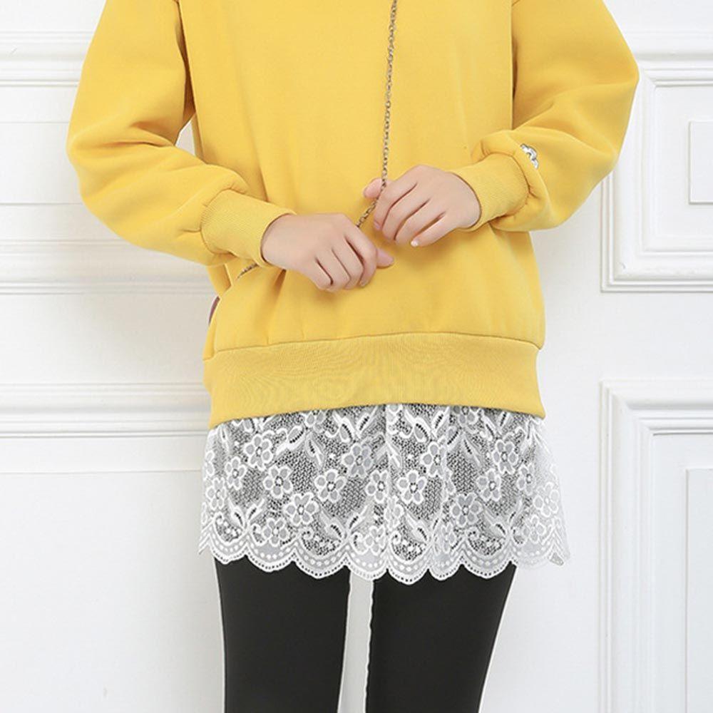 Women Slips Shirt Hem Lower Sweep Underskirt Lace Shirt Extender Layering Fake Top False Layers