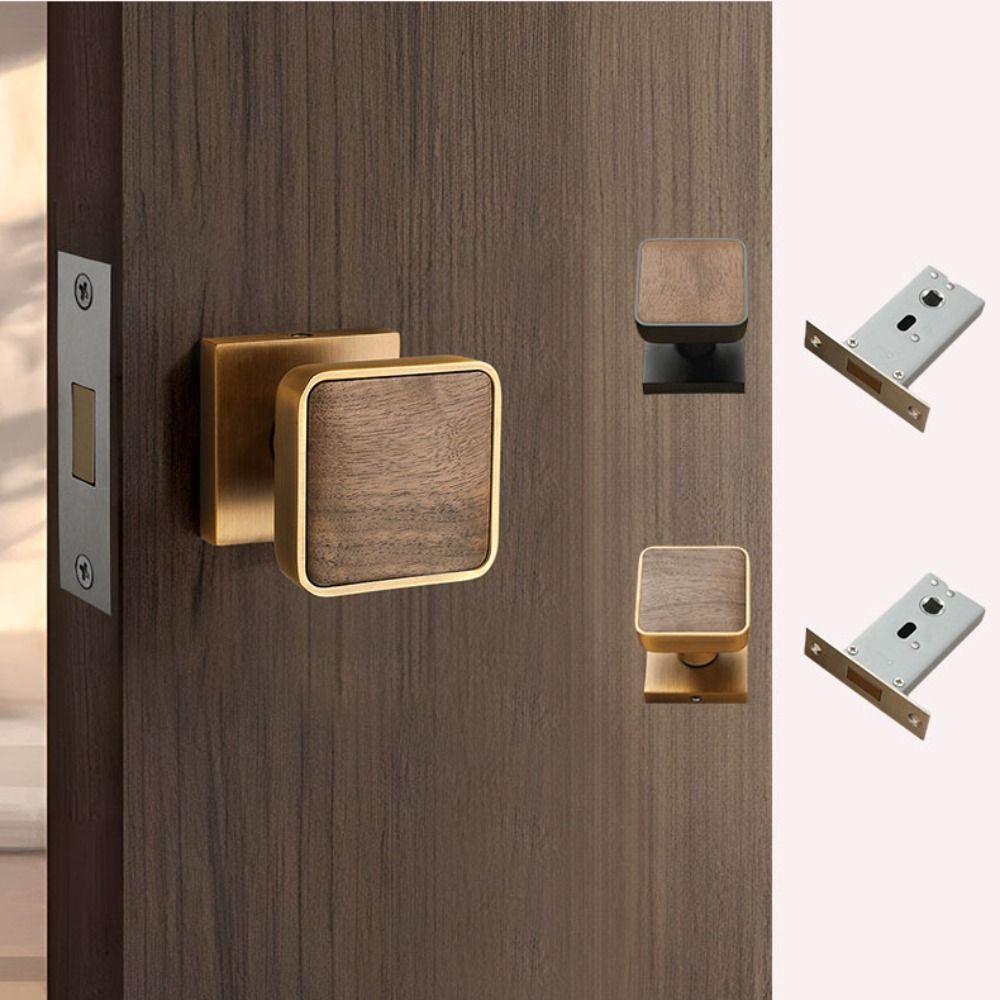 Single Side Single-tongue Lock Walnut Wood Hidden Door Lock Invisible Door Lock Home Furniture