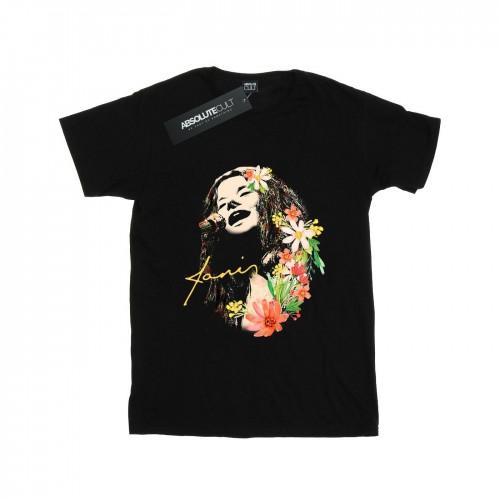 Janis Joplin Womens/Ladies Floral Pattern Cotton Boyfriend T-Shirt