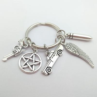 Фильм сверхъестественное брелок Дин солнце кулон брелок держатель кольцо унисекс пентаграмма металлические брелки