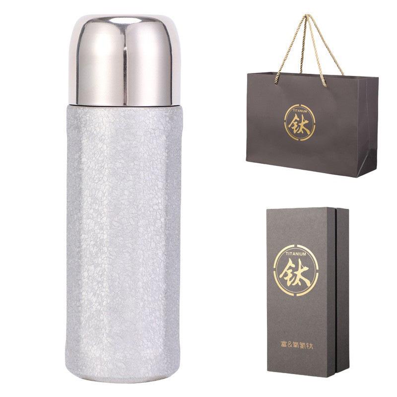 New Double-layer Vacuum Pure Titanium Thermos Flask Cup Tea Separation Easy Hold Cold Thermos Flask Drinking Cup Durable