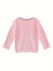 Rose Beauty A Plus Size Solid Crew Neck Pullover Sweater, Elegant Long Sleeve Knitted Sweater For Fall & Spring, Women's Plus Size Clothing