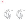 High Quality Silver Color Claws Stud Earrings For Women Daily Wear Fashion Luxury Female Ear Accessories OL Style Jewelry