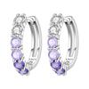 Orstarry S925 Silver Hoop Earrings Sparkling Blue Yellow Zircon Jewelry For Women Party Gifts