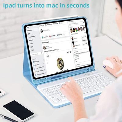 Кожаный чехол-клавиатура для iPad 10 102 Air 5 со слотом для карандаша Pro 129 97 Bluetooth-клавиатура Защитная крышка