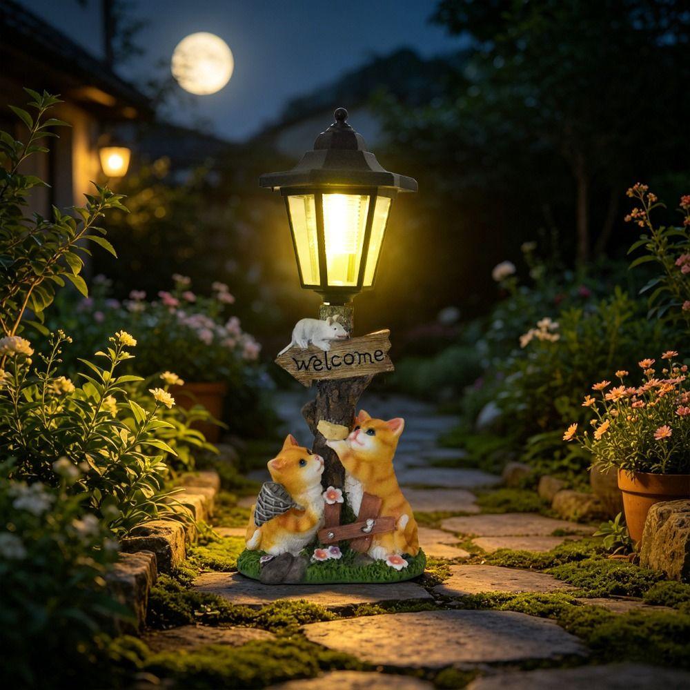 Solid Material Outdoor Figurine Light Solar Landscape Decor Light Yard Decoration