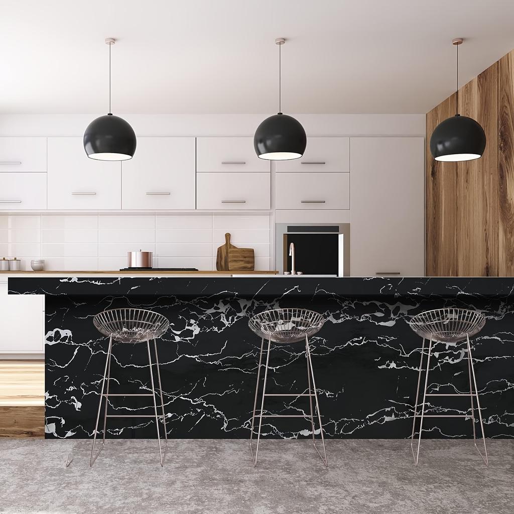 1 рулон 7,87*393,74 дюйма Черный трещиноватый мрамор Водонепроницаемый поясной водонепроницаемый самоклеящийся плинтус ПВХ кухонная задняя панель гостиная декоративный