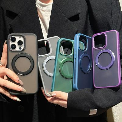 Вращающаяся магнитная подставка подходит для чехлов для телефонов iPhone16promax и чехлов Apple 15 с покрытием soft-touch