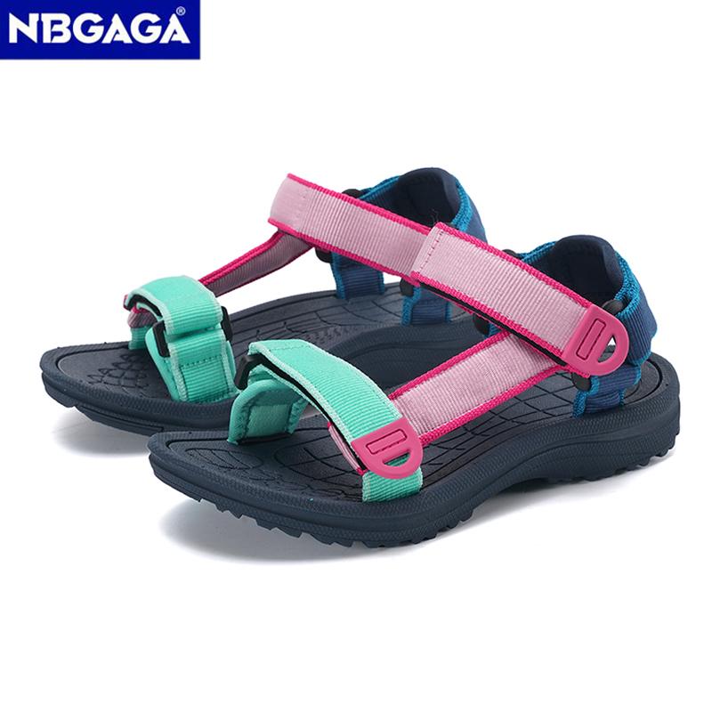Summer Children Girls' Breathable Sandals Fashion Casual Beach Shoes Comfortable Student Kids Soft Sole Walking Sandals