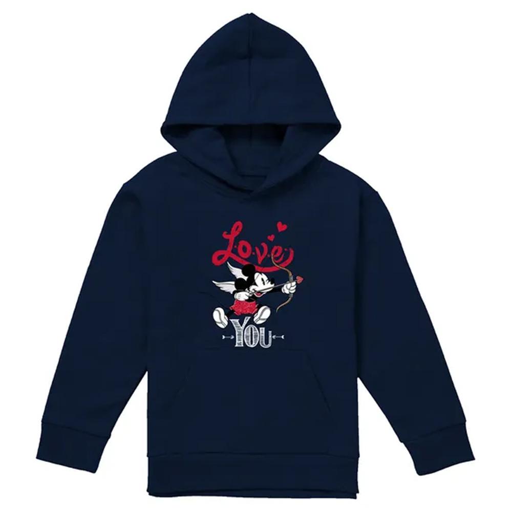 Disney Childrens/Kids Love You Mickey Mouse Cupid Valentine`s Day Hoodie