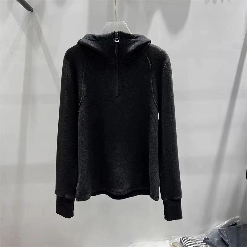 Women S Hooded Half Zip Long Sleeve T Shirt Winter Lady Style