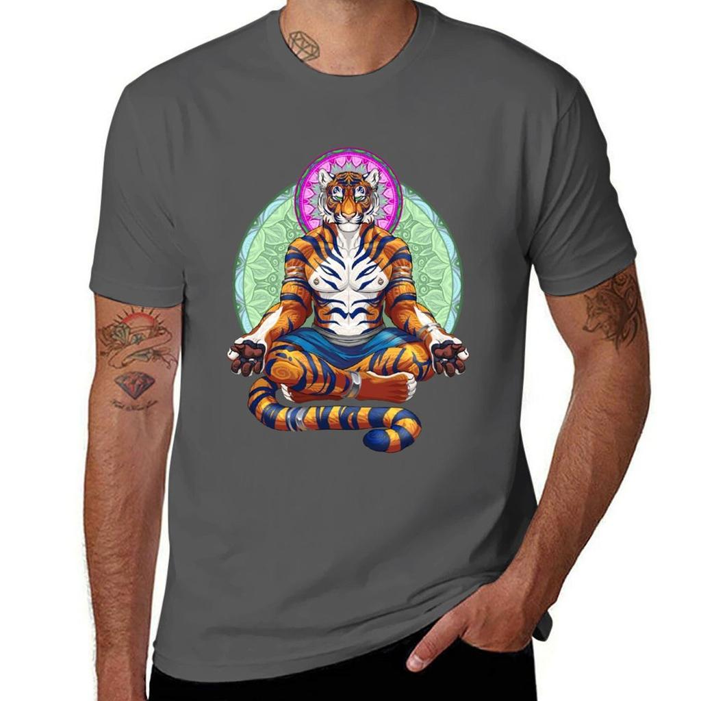 Meditations I Tiger Unisex Tshirt Summer Print Short Sleeve Tee