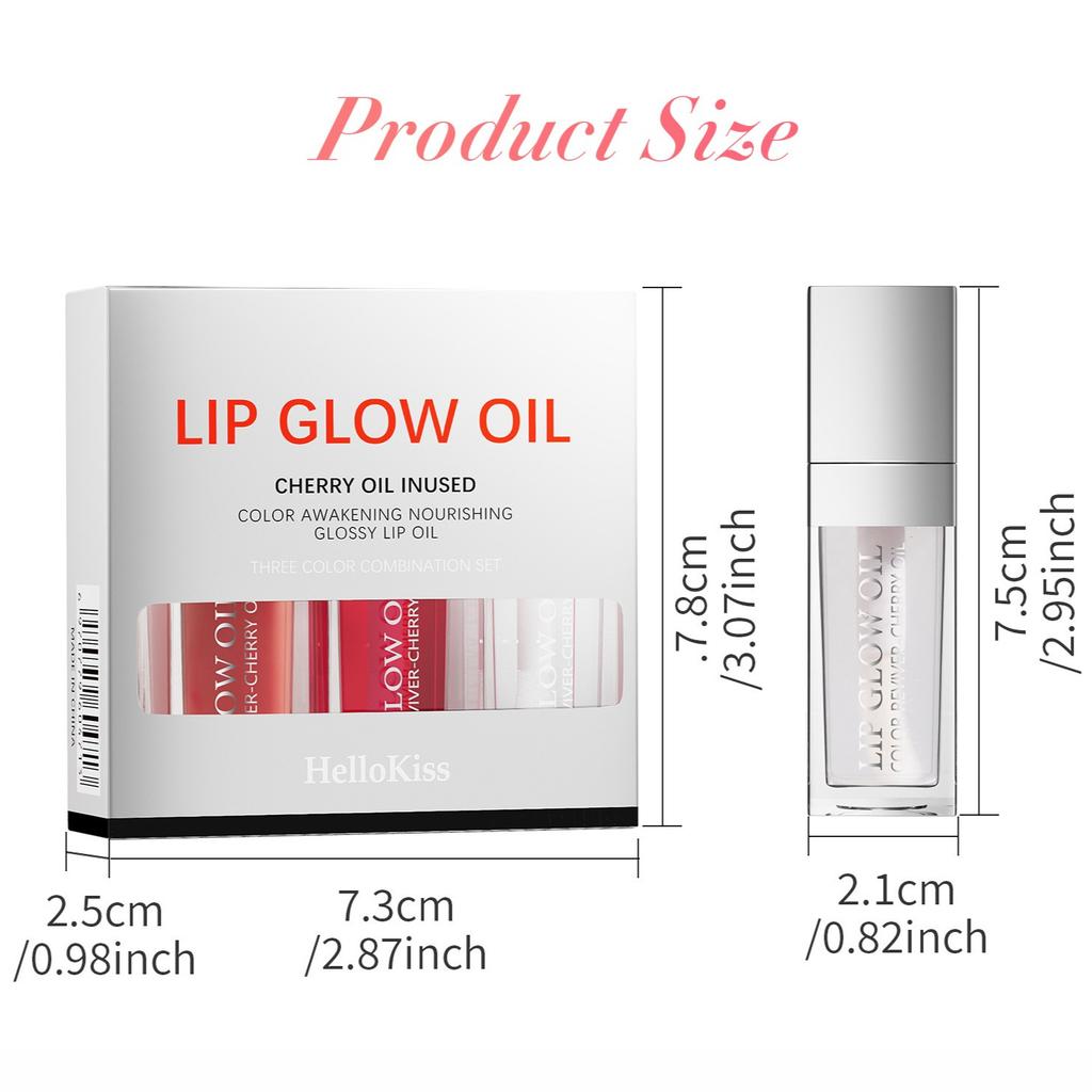 3PCS Lip Oil Lip Balm Moisturizing Nourishing Lip Glaze Transparent Toot Lip Nectar Glass Lip Moisturizing Lip Oil Lip Care