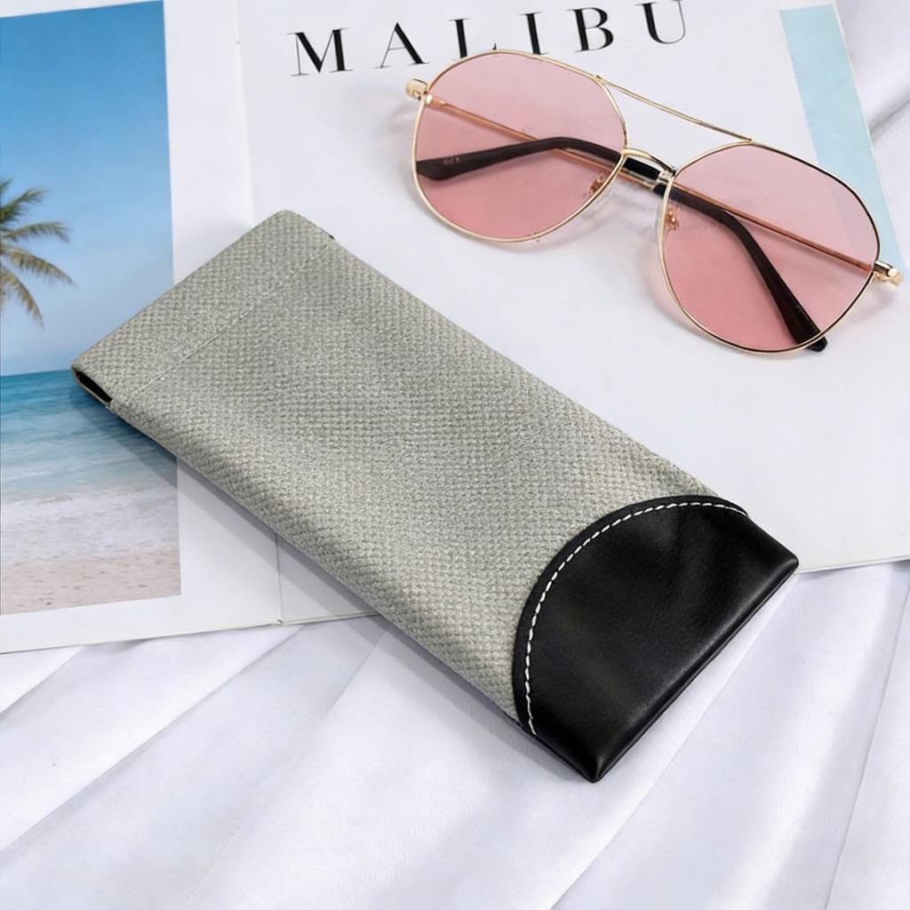 Eyeglasses Pouch Anti-Pressure Pull-Out Eyewear Bag Hangable Glasses Case Hangable Fish Scale Leather Glasses Bag For Daily