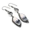 Natural Dendrite Opal, Topaz 925 Sterling Silver Jewelry Earring 2.36" S5d86