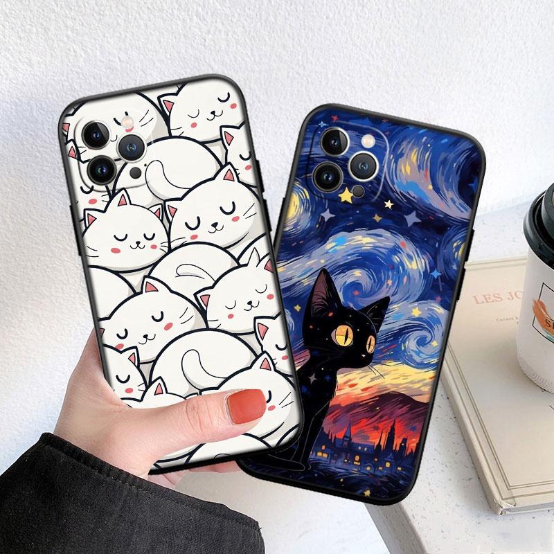 MY5 Кошка Котенок Мяу Мягкий Силиконовый Чехол для Телефона для Redmi Note 10 11 12 Pro Max 10S 10C 10T 11A 11S 12S 12C
