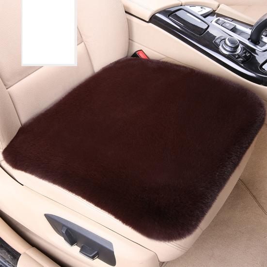 Утолщенный плюшевый комплект подушек для автомобильных сидений, противоскользящий дизайн, влагоотводящие, простая установка, мягкие и пушистые чехлы для передних и задних сидений