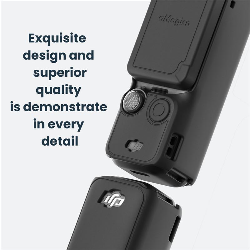 Силиконовый защитный чехол для DJI Osmo Pocket 3, всесторонняя защита, чехол для защиты от потери троса для аксессуаров Pocket 3