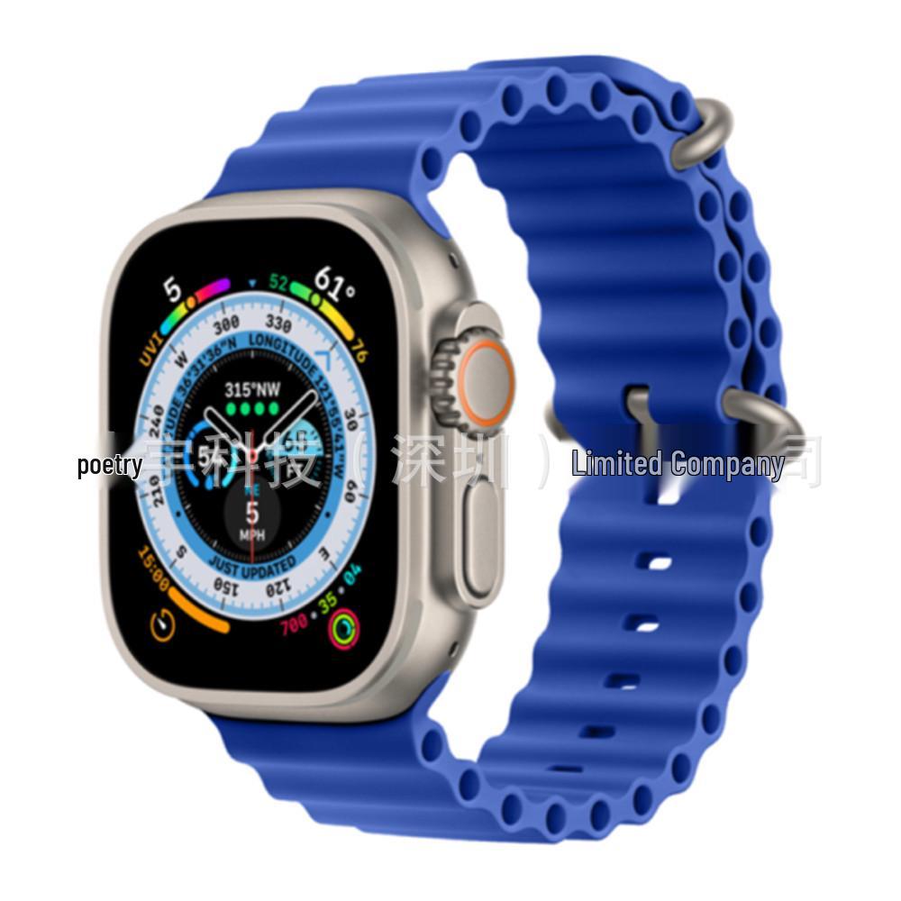 Силиконовый ремешок Apple Watch 11 Ultra с двойной пряжкой