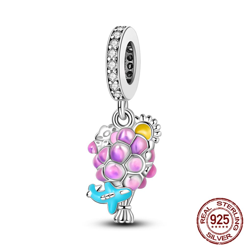 Newest Charm Bead Air Balloon Colorful Copper Love Family Dangle Fit 4Mm Hole Diamete Bracelet Diy Jewelry