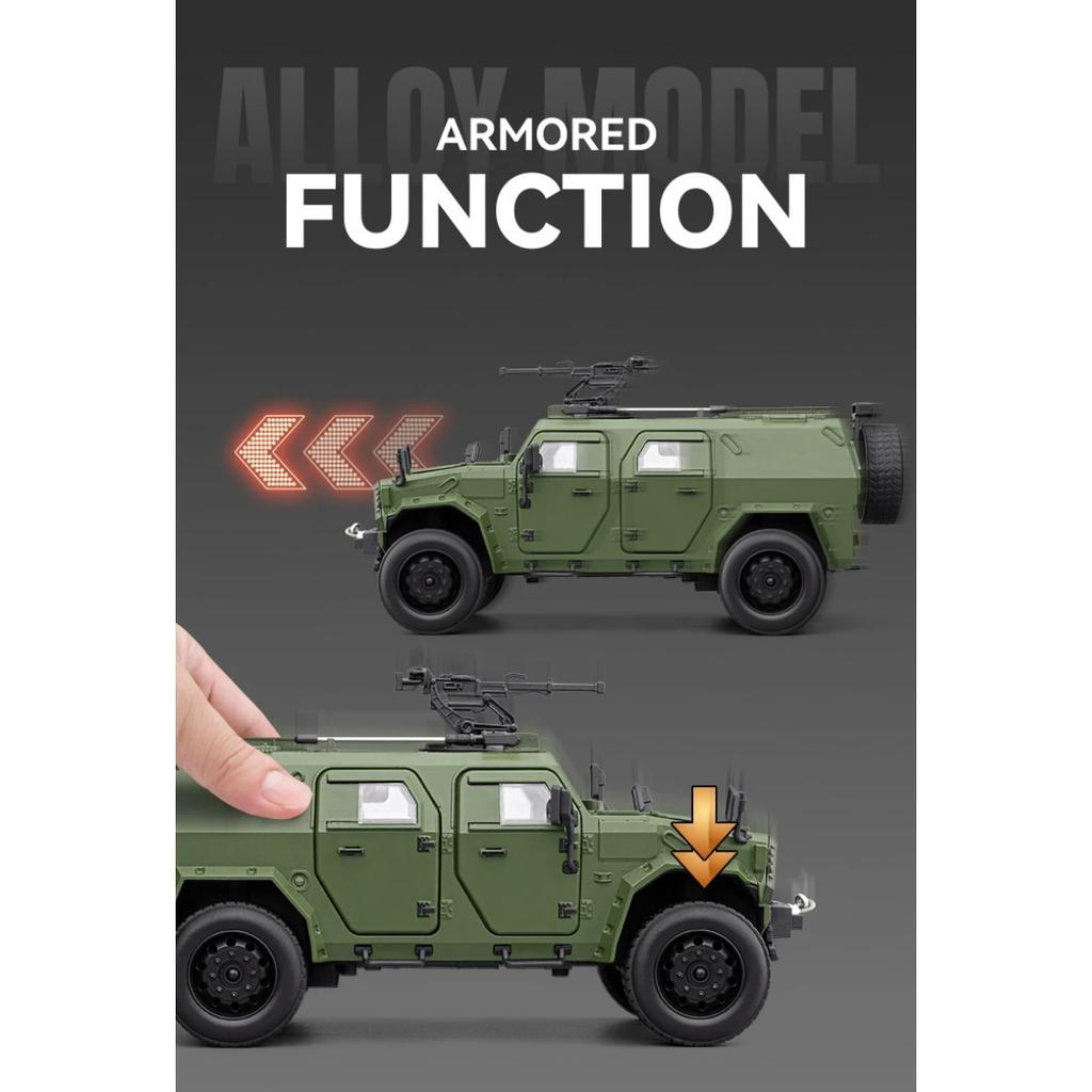 1/20 Сплав Военный Взрывозащищенный Модель Автомобиля Литые Металлические Внедорожники Танк Бронеавтомобиль Модель Звук Свет Детские Игрушки Подарок