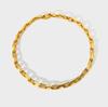 New 18k Gold Plated Tarnish Free Stainless Steel Vintage Dainty Polished Singapore Corn Chain Necklace Jewelry Set