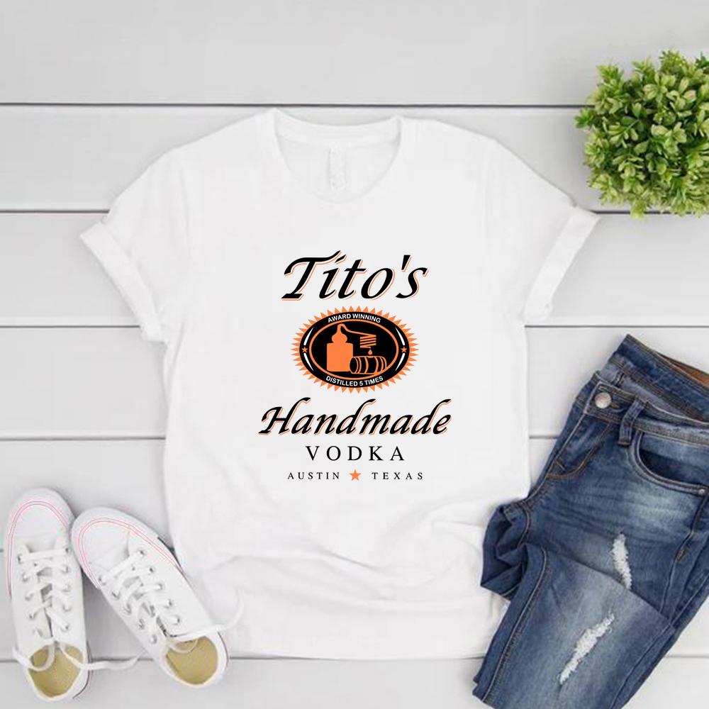 Tito T Shirts TITO'S Handmade Vodka Graphic T Shirts Short Sleeve Streetwear Tshirt Vintage Men Women T-Shirt Aesthetic Clothes
