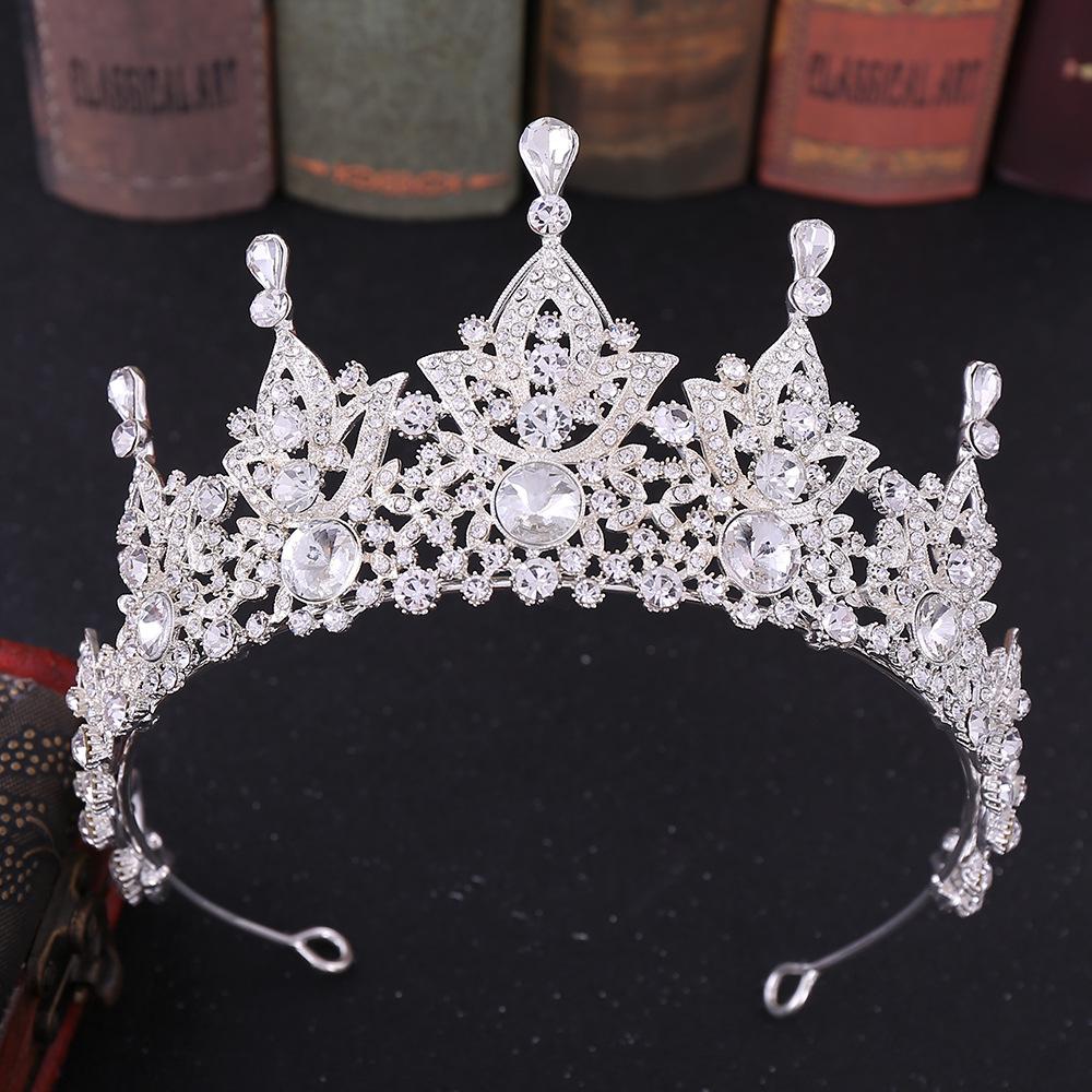 New Baroque Ancient Green Retro High-end Bridal Crown Bridal Boutique Headwear Crystal Wedding Headwear