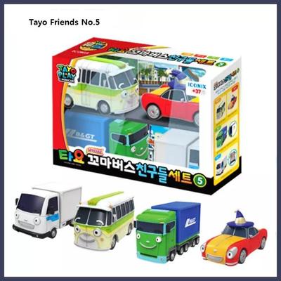 Tayo Оригинальный дизайн из Кореи — набор The Little Bus Tayo Friends 5 – 4 шт. (Буба, Руси, Биг, Тони)