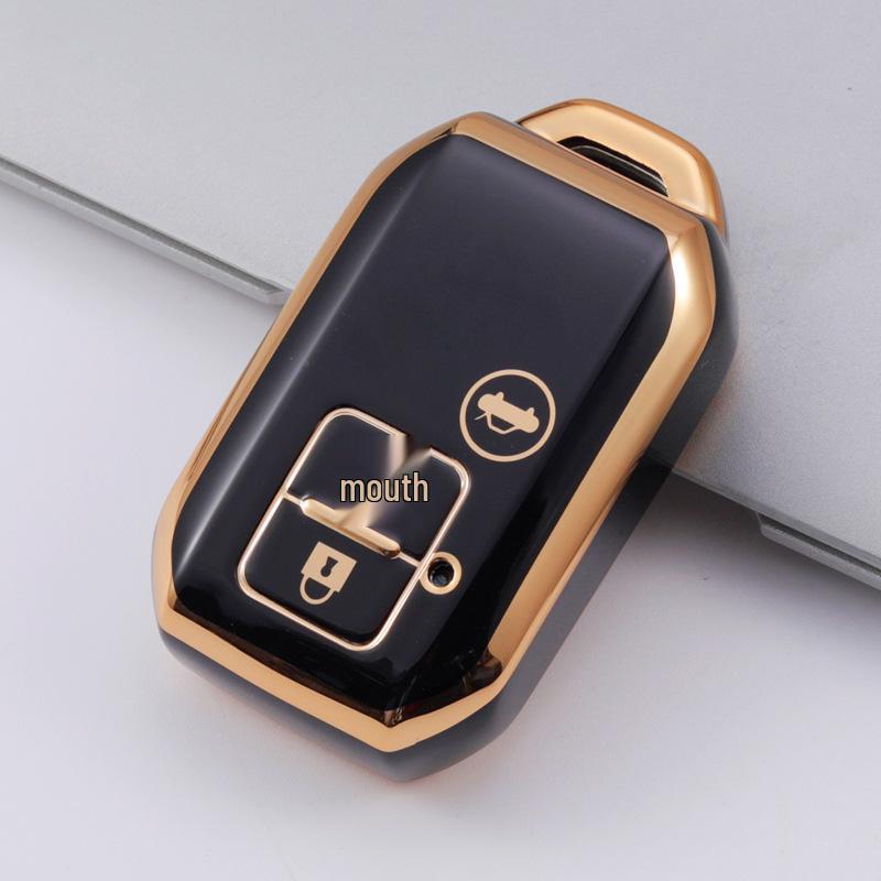 Золотистый чехол для ключа из ТПУ с мягкой резины для 3-кнопочной модели Suzuki Jimny