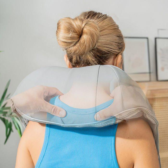 Appareil de massage - CELLUSTOP - 906 - Design ergonomique en U - Rouleaux 4D - Intensité réglable 20 niveaux