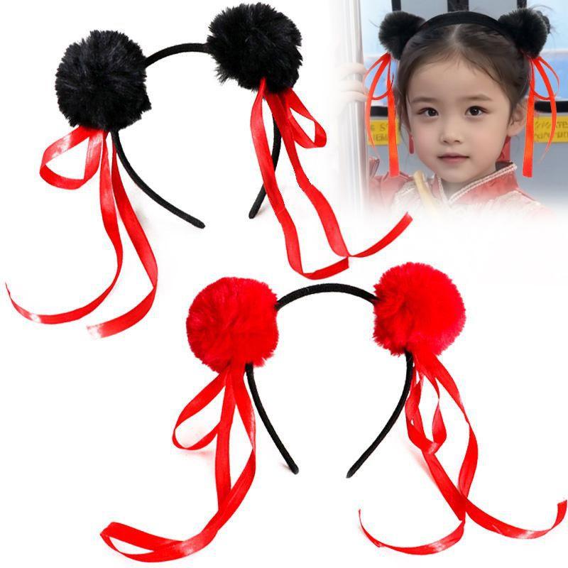 Не Чжа 2 Плюшевый Ободок с Шариком Анимационные Фигурки Miniso Не Чжа Того же Стиля Резинки для Волос Милые Аксессуары для Волос Детский Косплей