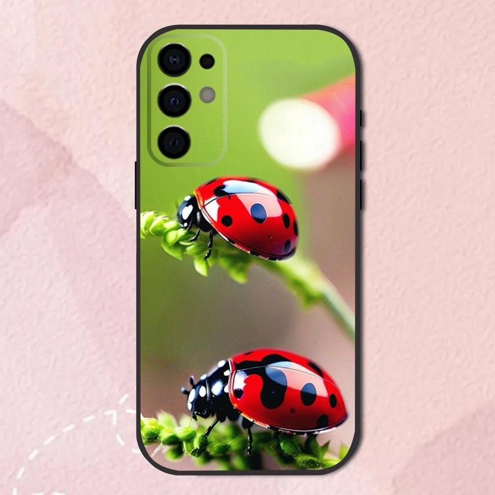 Чехол для телефона Красивые божьи коровки Насекомые Для Samsung S24,S21,S22,S23,S30,Ultra,S20,Plus,Fe,Lite,Note,10,9,5G Черный Мягкий Чехол