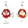 Traditional Chinese New Year Wreath Decorative Rattan Hanging Wreath Exquisite with Bell Artificial Floral Wreath Holiday Party