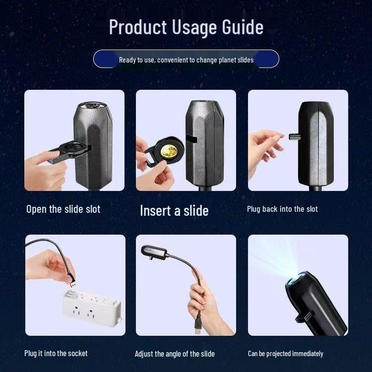 Креативный ночник «Звездное небо»: Атмосферный проекционный USB-светильник «Земля и Луна».