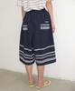 RONRON Lace Trim Nylon Bermuda Pants Navy