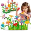 STEM Toddler Birthday Gifts for Girls - Flower Garden Building Toys for Preschool Educational Activity, Floral Gardening Pretend Kit