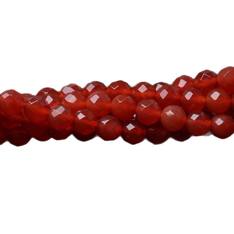 Hongchu Crystal Natural red agate64Faceted loose beads Natural Red Agate Faceted Loose Beads