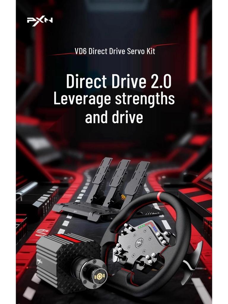 Игровой руль Laishida VD6 Pro с прямым приводом 6 Нм и магнитными педалями Холла
