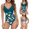 Women's High Waist Plus Size Swimwear Bikini Print Swimsuit