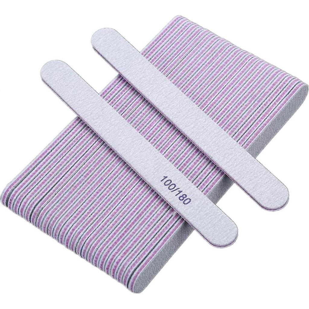 25Pcs Nail Files Double Sided Emery Board - Nail Buffering Files 100/180 for Home and Salo